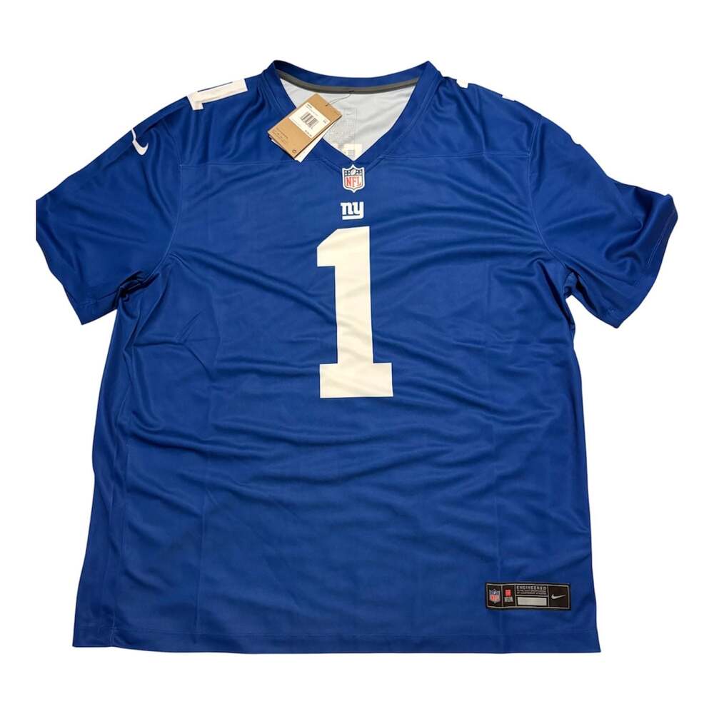 Nike New York Giants Malik Nabers #1 Royal Blue Game Jersey Men's Size XXL NWT
